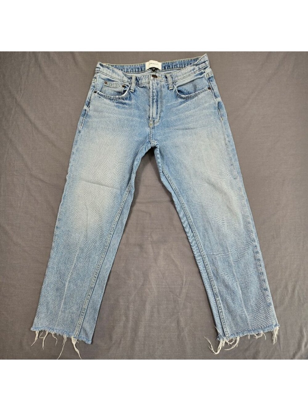 Current/Elliott Womens Jeans Size 27 Light Wash Raw Hem Cropped Distressed Denim